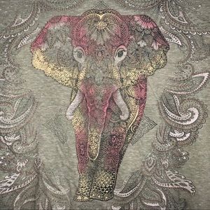Elephant print shirt with lace back